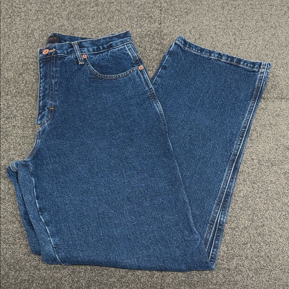 Perry Ellis America Jeans Mens 34x32 Dark Wash Carpenter Y2K 90s